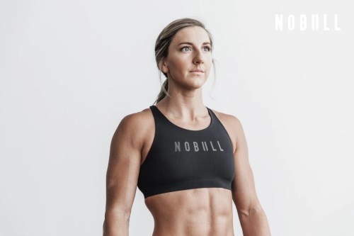 NOBULL Racerback Womens Swim Top Black UK-QZF24